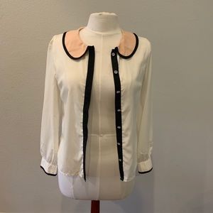 Long sleeve button up blouse shirt